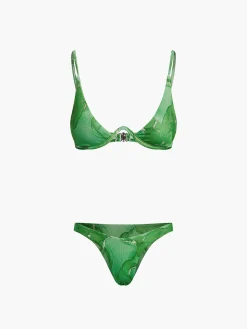 Spring Flames Mesh Three Piece Bikini Bathing Suit