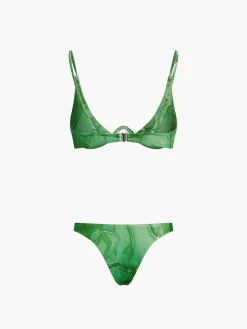 Spring Flames Mesh Three Piece Bikini Bathing Suit