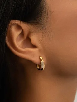 Square Chubby Diamond Earrings