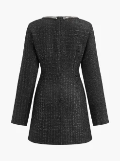 Square Neck Beaded Short Dress
