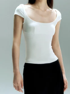 Square Neck Crop Jersey Corset Top