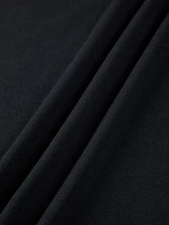 Square Neck Solid Long Sleeve Shirt