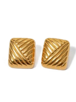 Square Textured Earings