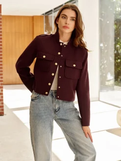 Stand Collar Button Jacket