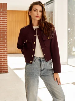 Stand Collar Button Jacket