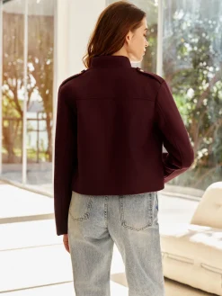 Stand Collar Button Jacket