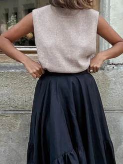 Stand Collar Sweater Vest