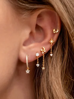 Stars and Moon Earrings-5 Pieces