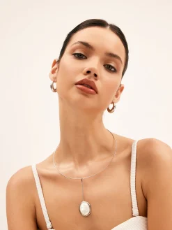 Sterling Baroque Pearl Necklace