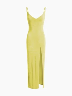 Strap Slit Midi Dress