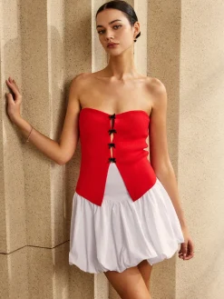 Strapless Cutout Sweater Vest