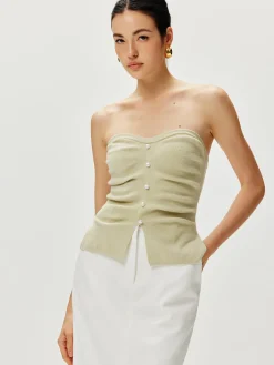 Strapless Split Pearl Sweater Vest