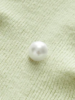 Strapless Split Pearl Sweater Vest