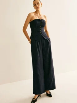 Strapless Wrap Breasted Skinny Vest