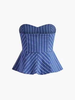 Stripe Belted sweetheart Pants Set
