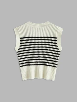 Stripe Panel Sweater Vest