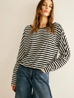 Striped Backless Knotted T-Shirt