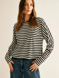 Striped Backless Knotted T-Shirt