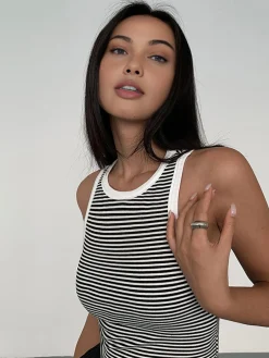 Striped Crew Neck Tank Top