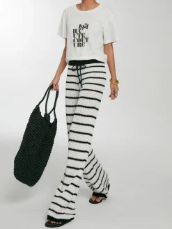 Striped Drawstring Knit Pants