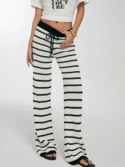 Striped Drawstring Knit Pants