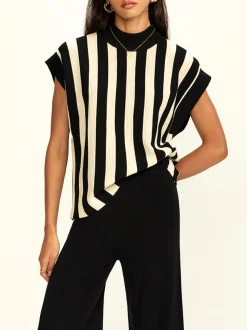 Striped Jersey Top Pants Set