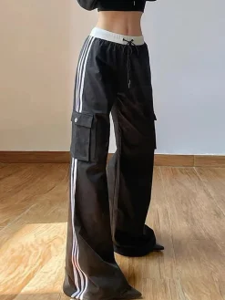 Striped Patchwork Drawstring Pants