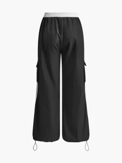 Striped Patchwork Drawstring Pants