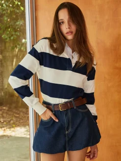 Striped Polo Bodysuit