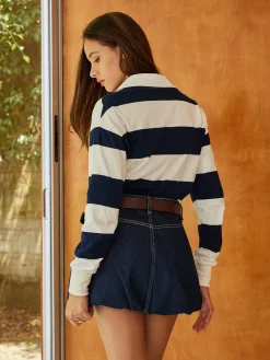 Striped Polo Bodysuit