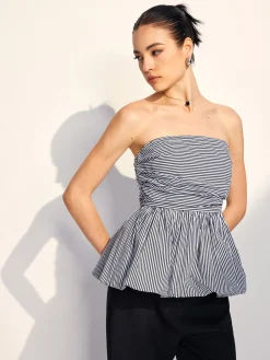 Striped Strapless Bubble Tank Top