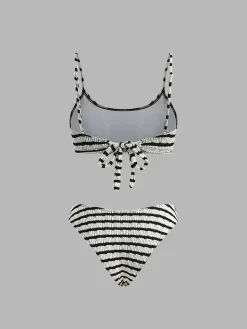 Striped Tie Back Bikini Set