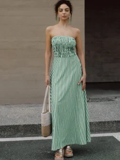 Striped Tube Long Dress
