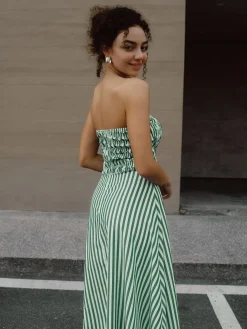 Striped Tube Long Dress