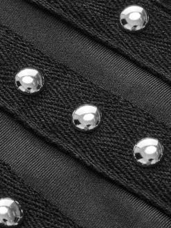 Studded Detail Ruffle Halter Top
