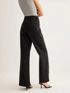 Studded Wide-Leg Denim Jeans