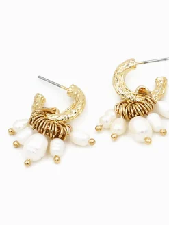 Stylish Metal Pearl Tassel Earrings