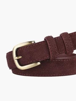 Suede Buckle Slim Belt