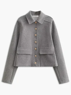Suede Button Short Polo Jacket