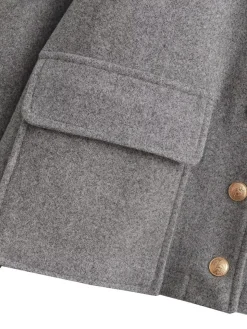 Suede Button Short Polo Jacket