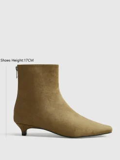 Suede Kitten Ankle Boots