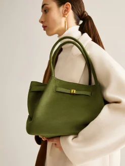 Suede Pleated Top Handle Bag