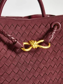 Suede Woven Tote Bag