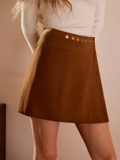 Suede Wrap Mini Skirt