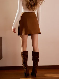 Suede Wrap Mini Skirt