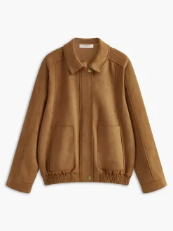 Suede Zipper Shift Jacket