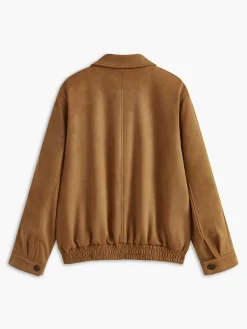 Suede Zipper Shift Jacket