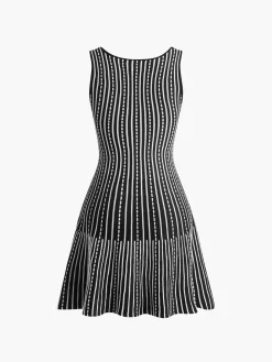 Summer Contrast Trim Striped Short Dress