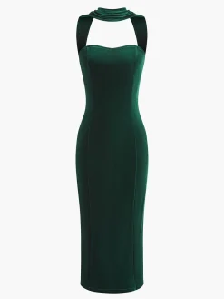 Sweetheart Backless Velvet Dress