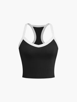 Sweetheart Neck Contrast Tank Top